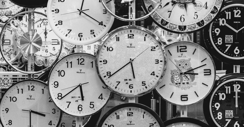 Maintenance Schedule - Black And White Photo Of Clocks