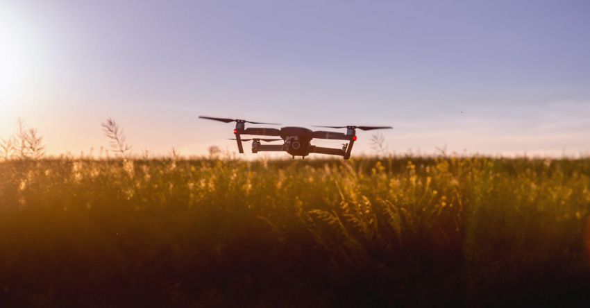 Agricultural Drones - Black Quadcopter Drone on Green Grass Field